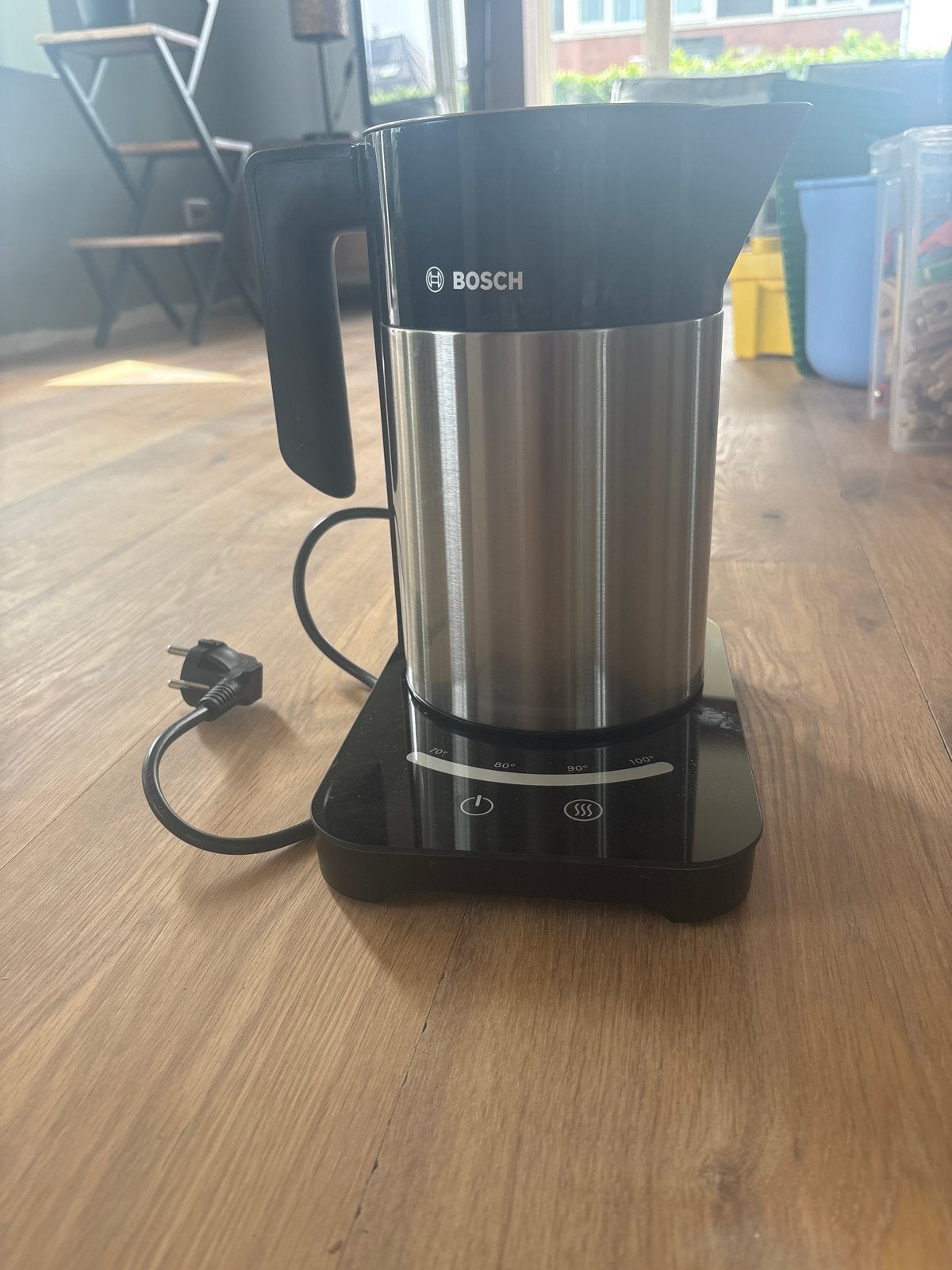 Bosch waterkoker met temperatuurregeling RVS, Witgoed en Apparatuur, Waterkokers, 1 tot 2 liter, Ophalen of Verzenden, Gebruikt