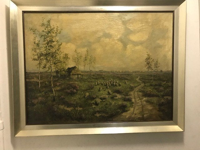 Schilderij van Arie van Tilburg (1890-1960), Ophalen, Nederlandse school, Doek, Gesigneerd