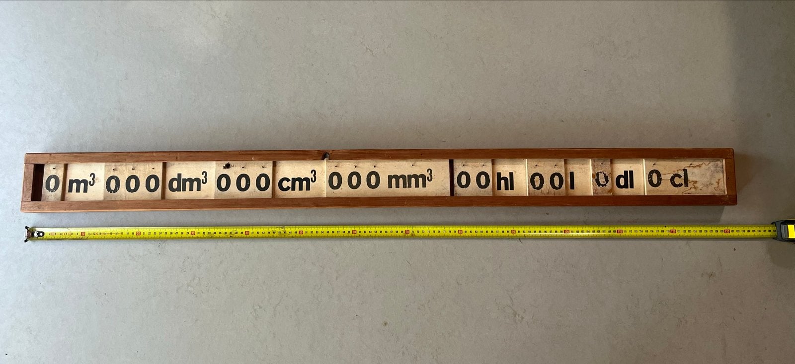 Vintage houten rekenliniaal voor eenheden, Antiek en Kunst, Ophalen of Verzenden