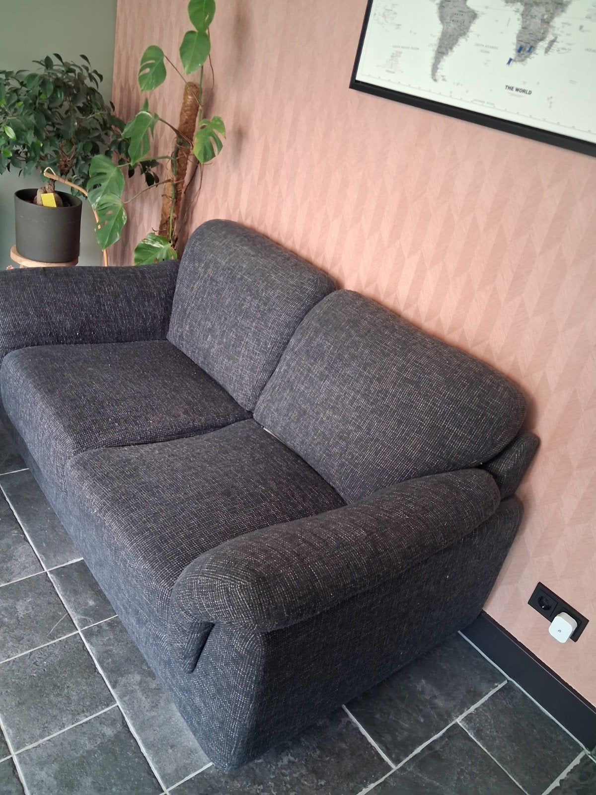 Gratis: 2 banken (2.5-zits en 3-zits), Ophalen, Gebruikt, 75 tot 100 cm, Stof