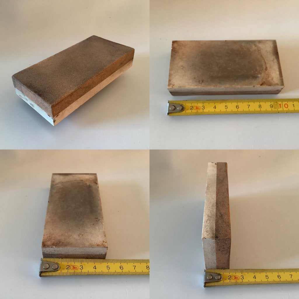Oude slijpsteen wetsteen fijn / grof 10 x 5 x 2 cm, Ophalen of Verzenden, Gebruikt, Overige typen