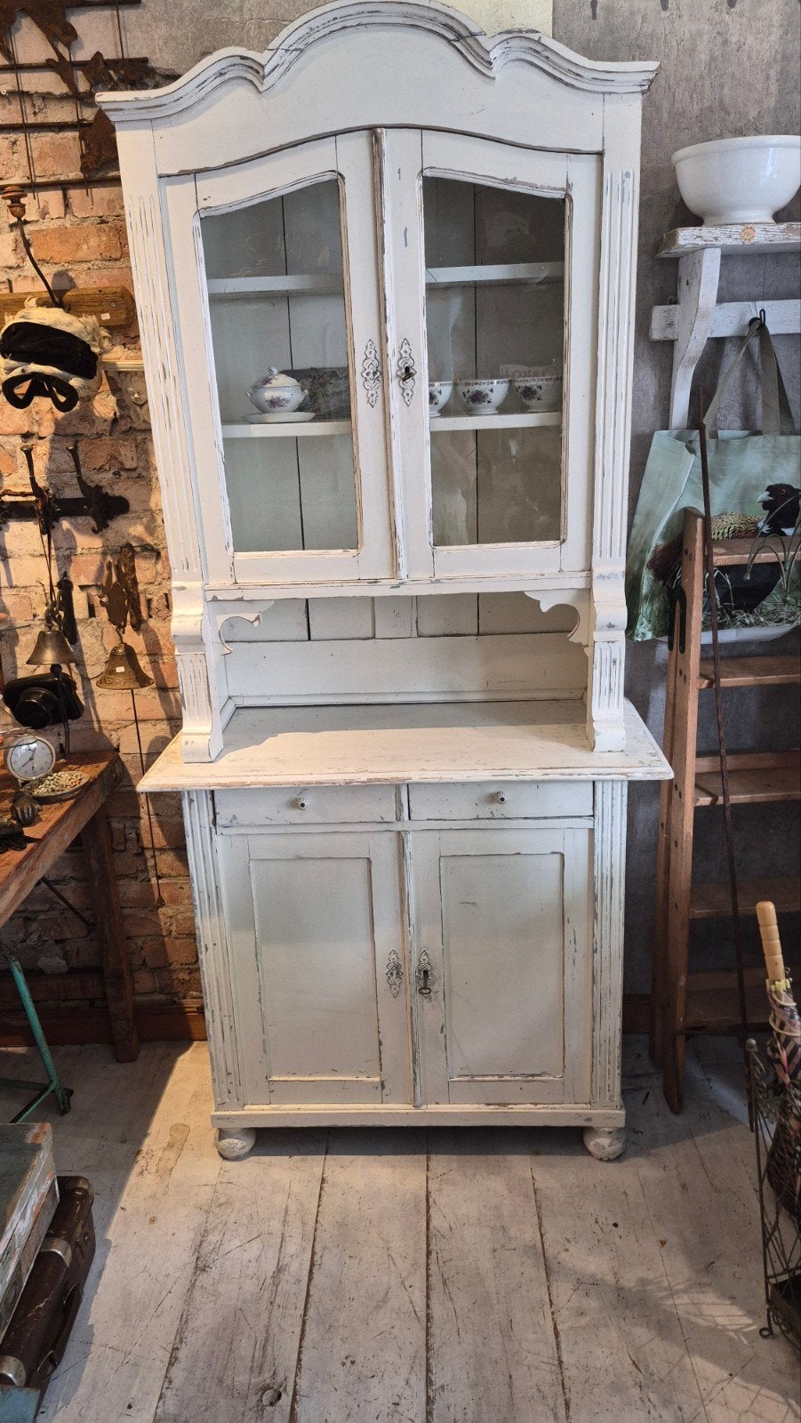 super leuk smal oud grenen buffet kastje, Gebruikt, 200 cm of meer, Met lade(s), Brocant landelijk