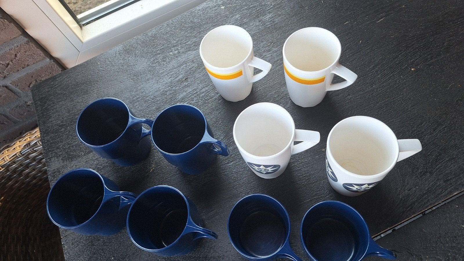 Diverse koffie/thee kopjes voor op de camping, Kunststof, Gebruikt, Mepal, Ophalen of Verzenden