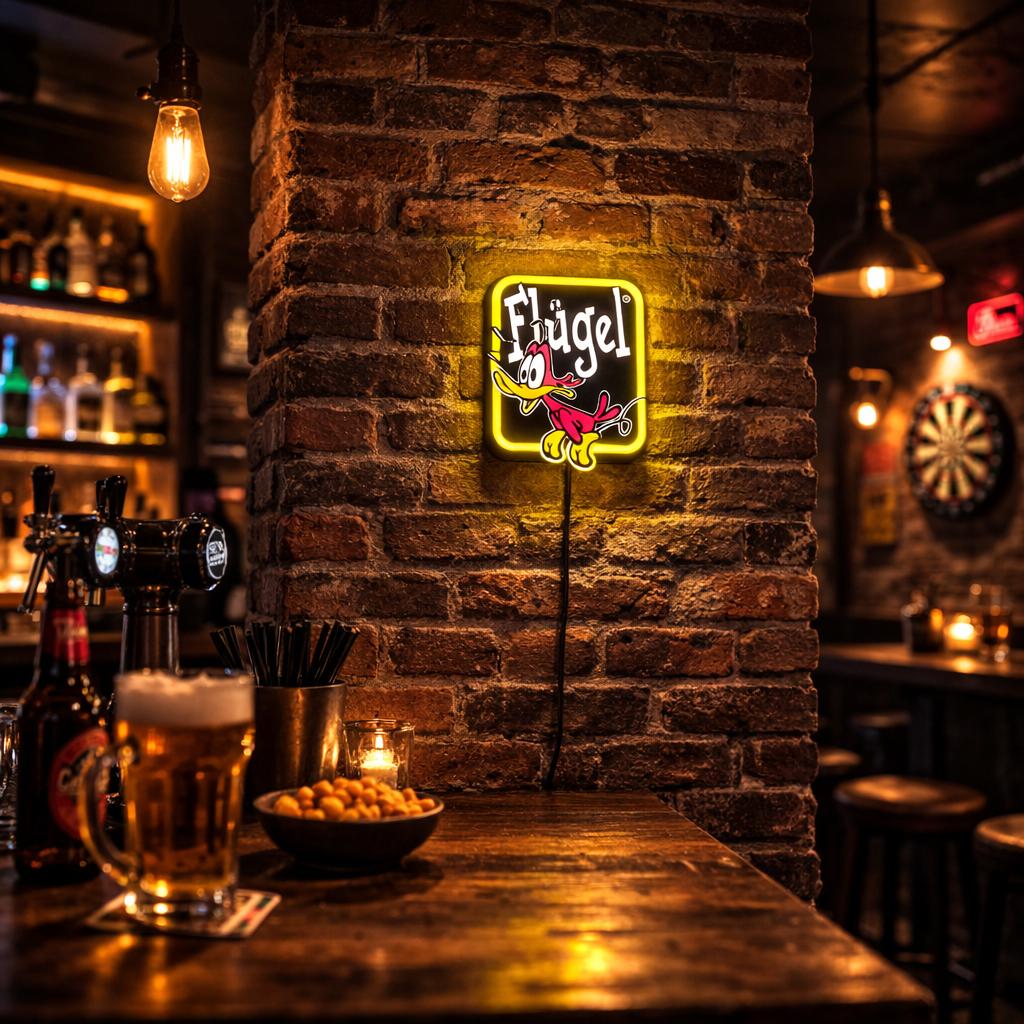 Nieuwe Flügel LED Neon Reclame Licht - Perfect voor Bar/Café, Meerkleurig, Nieuw, Kunststof, Ophalen of Verzenden