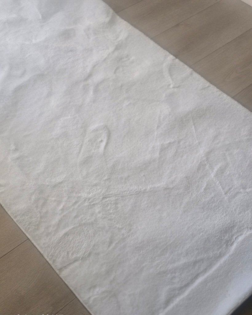 Wit vloerkleed, Ophalen, 100 tot 150 cm, Wit, Rechthoekig
