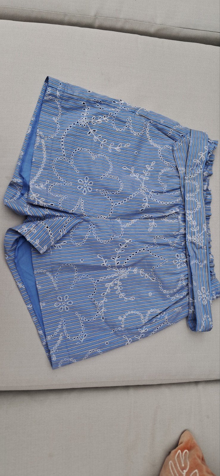 Cotton Club blauw gestreepte shorts met borduursel, Kort, Blauw, Ophalen of Verzenden, Zo goed als nieuw