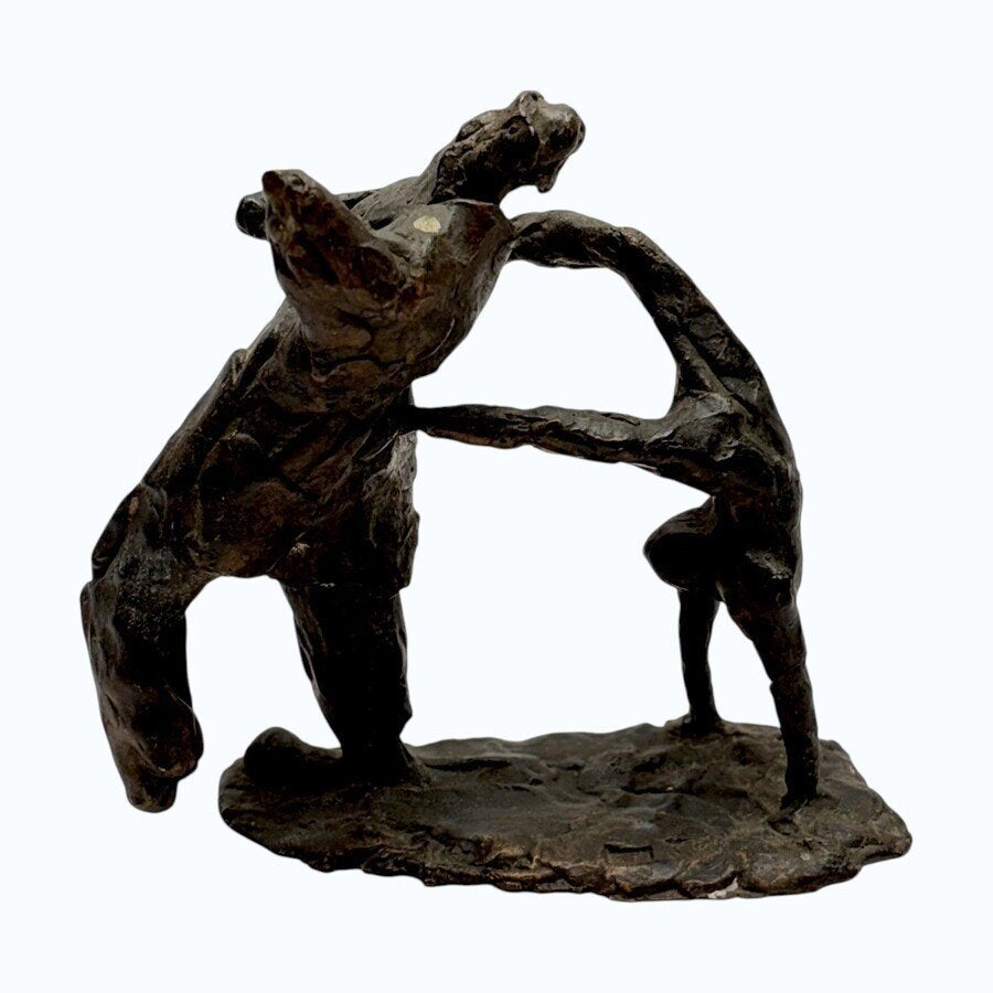 Guus Hellegers (1937-2019) - bronzen sculptuur, handstand, Ophalen of Verzenden, Brons