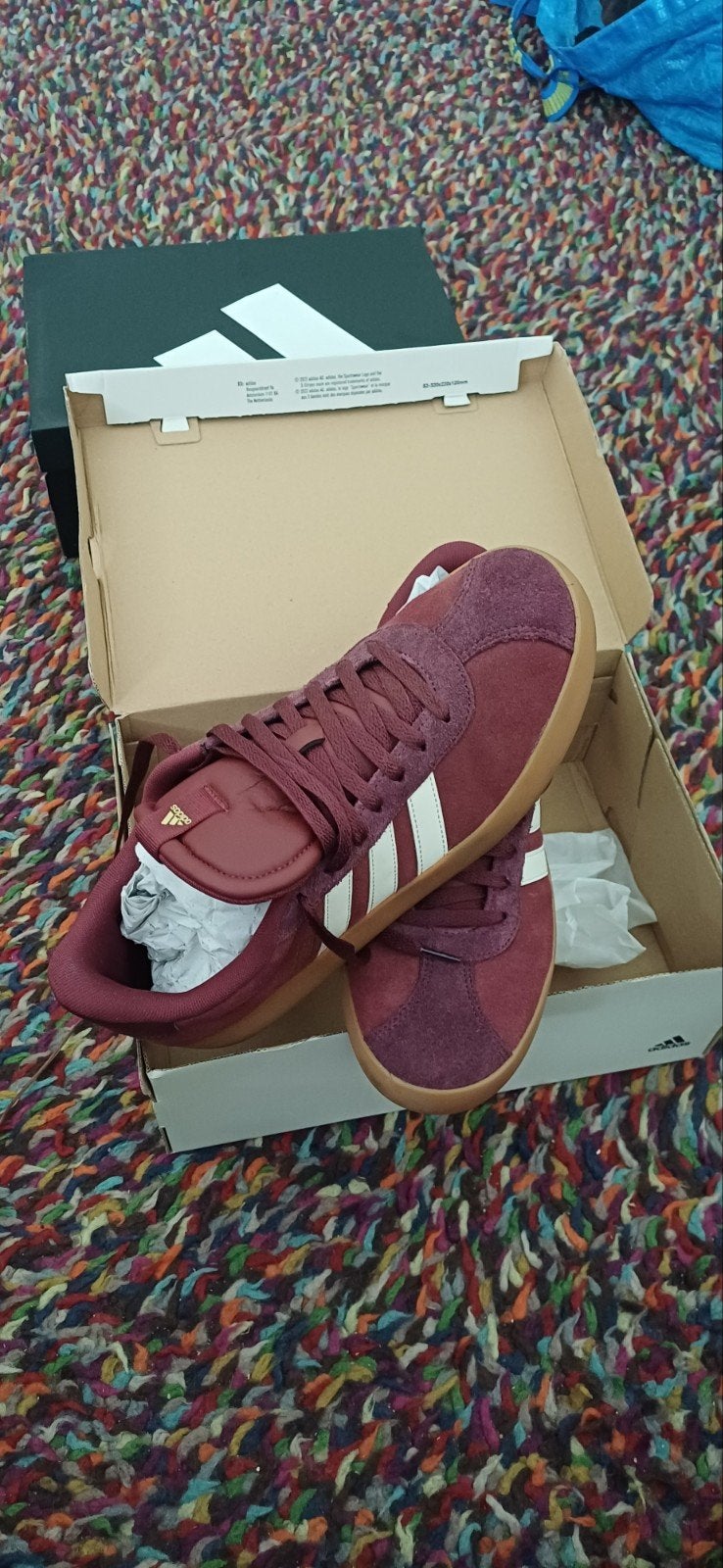 Bordeaux rode Adidas maat 45- 1/3, Ophalen of Verzenden, Nieuw, Rood, Overige merken