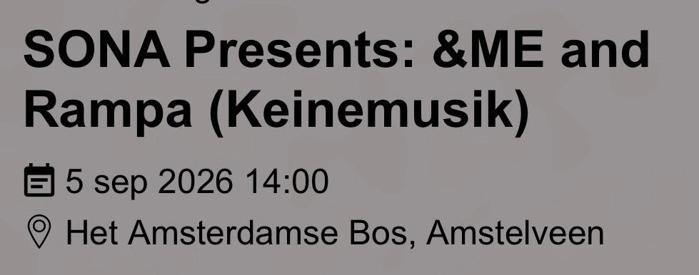 Keinemusik 1 kaartje ophalen of verzenden, Tickets en Kaartjes, Concerten | House, Techno en Trance