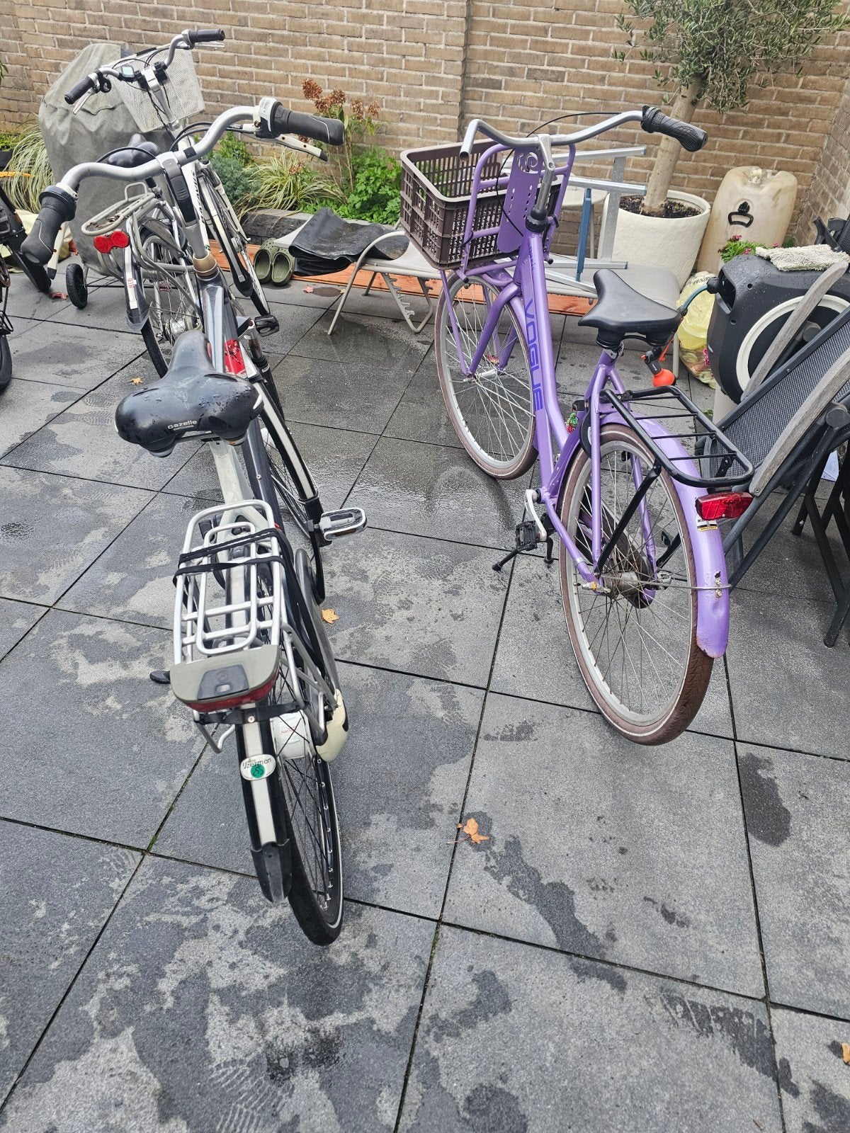 Vogue transportfiets paars met mand plus gazelle eclipse, Fietsen en Brommers, Terugtraprem, Gebruikt, Versnellingen, 50 tot 53 cm