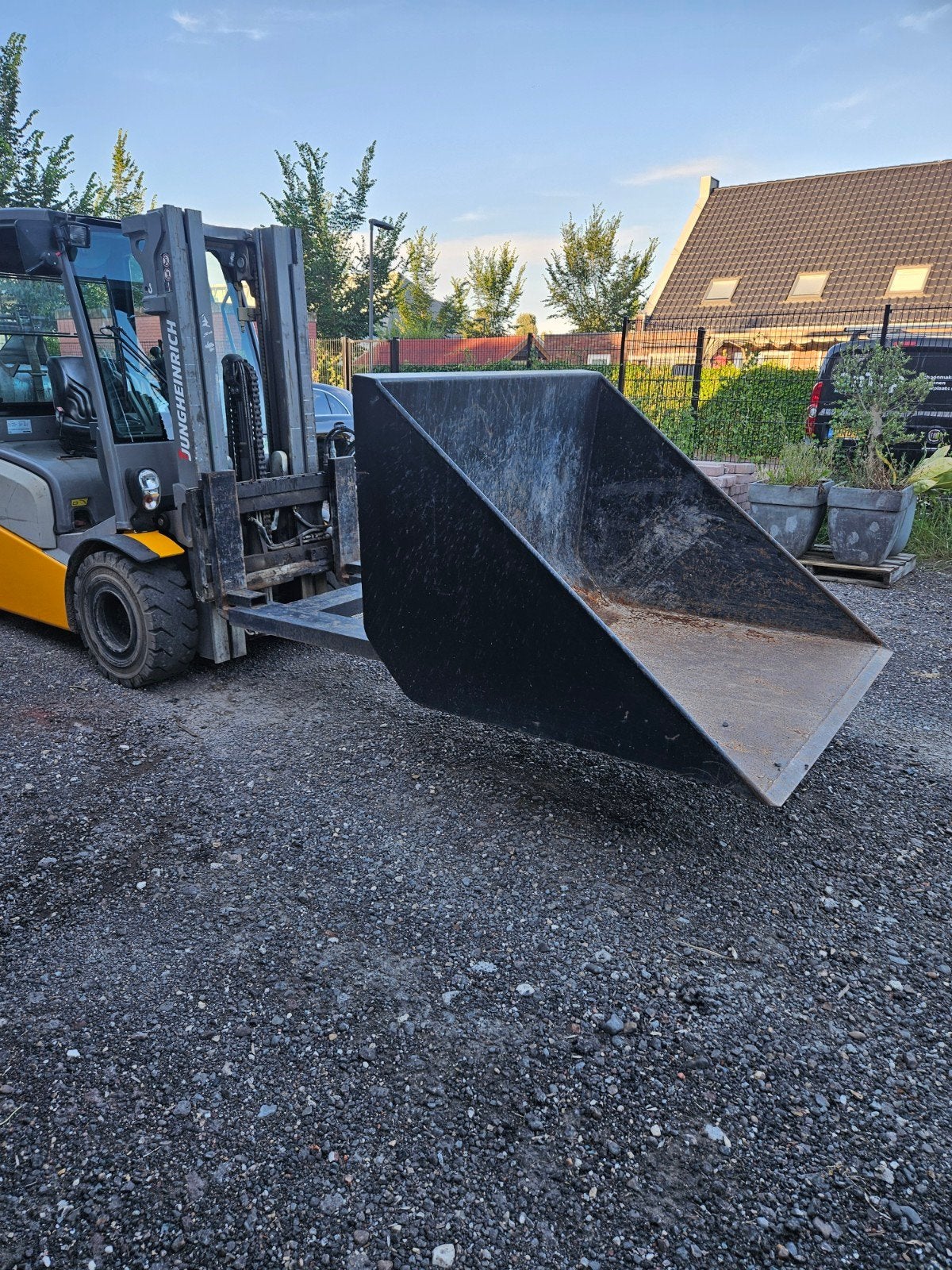 INDAPP HSB 1000 Kiepbak of schepbak voor Heftruck, 1000 tot 2000 kg, Ophalen of Verzenden, Voorzetapparatuur, INDAPP