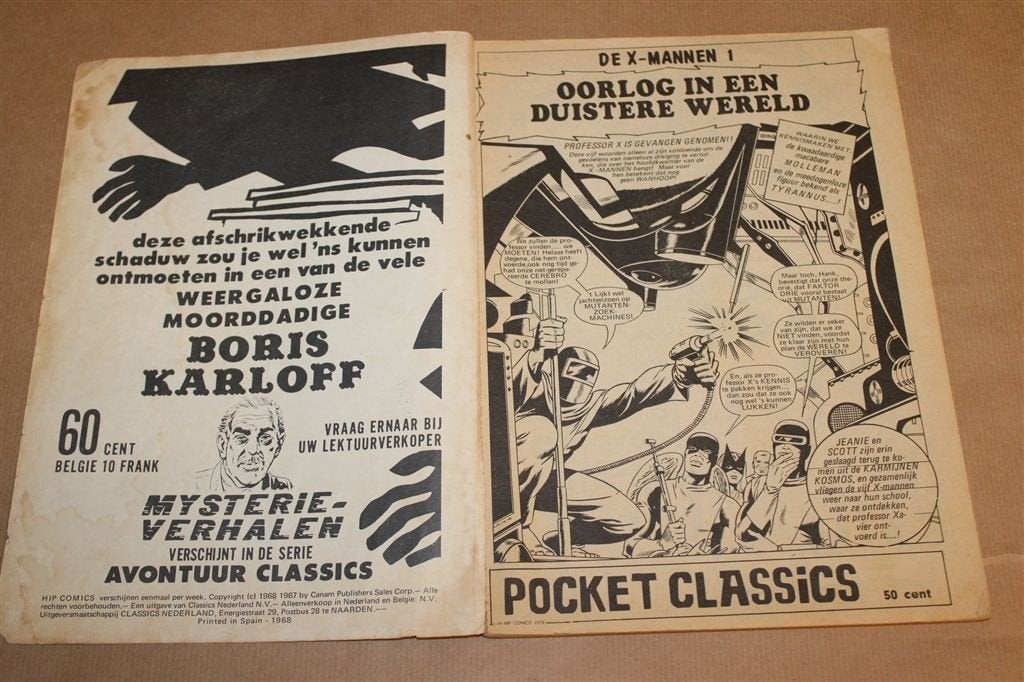 De X-Mannen — HIP Comics, 1e Druk Vintage Strip 1968, Boeken, Eén comic, Ophalen of Verzenden, Gelezen, Amerika