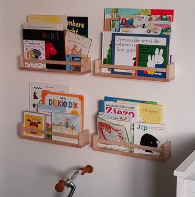 Leuke Ikea rekjes (4 stuks) grenenhout voor kinderkamer, Ophalen of Verzenden, Gebruikt, Overige typen