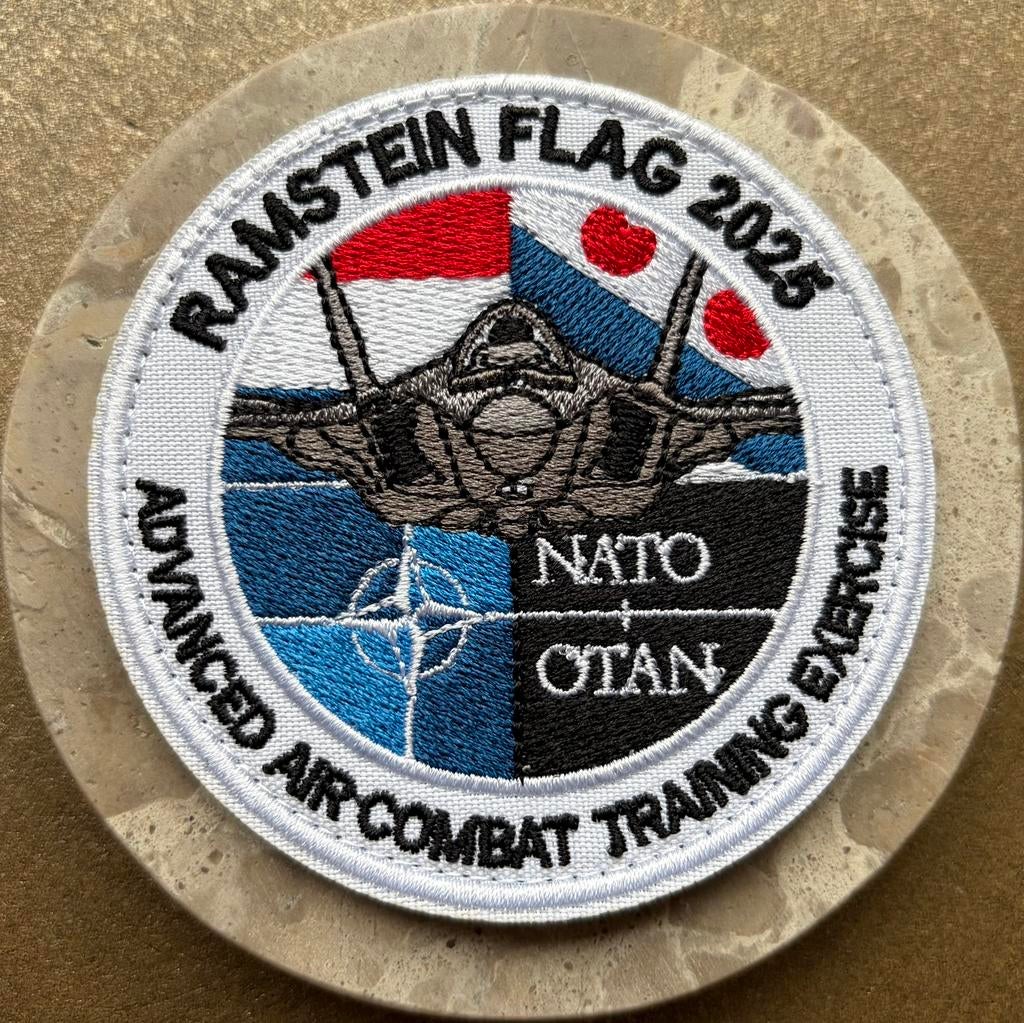 NATO excercise Ramtein Flag 2025 patch (velcro), Ophalen of Verzenden, Nederland, Embleem of Badge