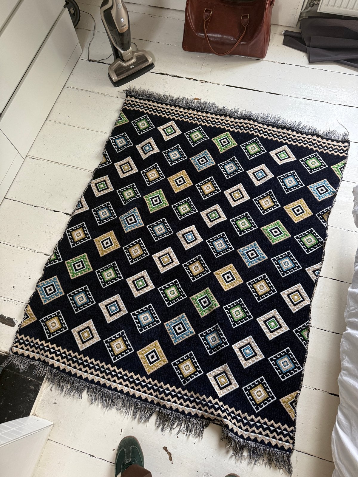 Ongebruikt Egyptisch kleed - 120x160, 100 tot 150 cm, Blauw, Ophalen of Verzenden, Zo goed als nieuw