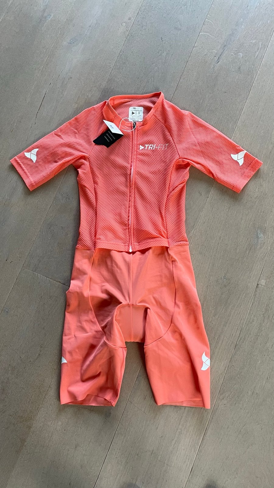 Tri-Fit Trisuit Dames Maat S - Nieuw met kaartjes, Nieuw, Oranje, Ophalen of Verzenden, Hardlopen of Fietsen