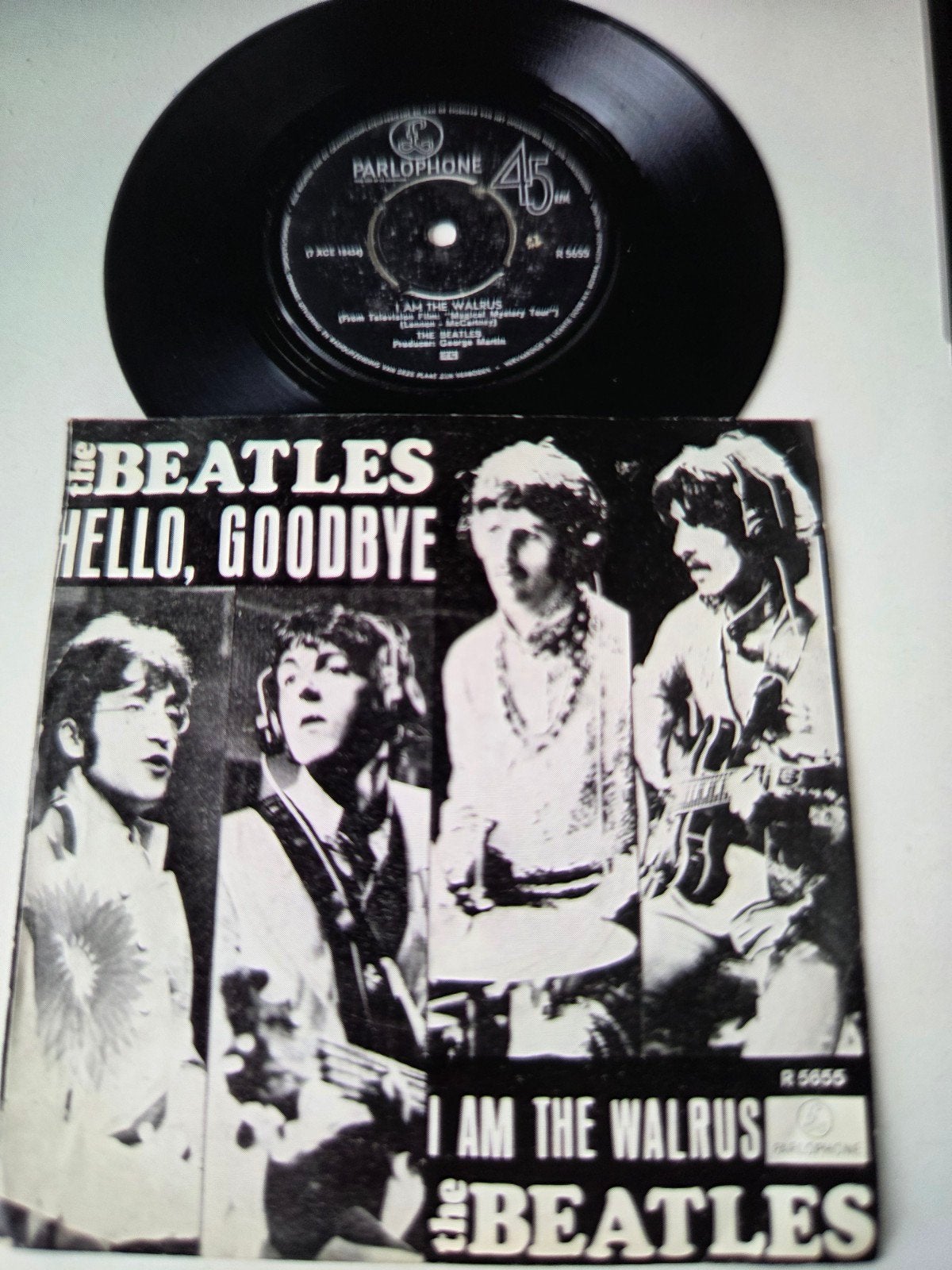 The Beatles - Hello, Goodbye / I Am The Walrus 7 inch vinyl, Cd's en Dvd's, Gebruikt, Fotohoes, 7 inch, Ophalen of Verzenden