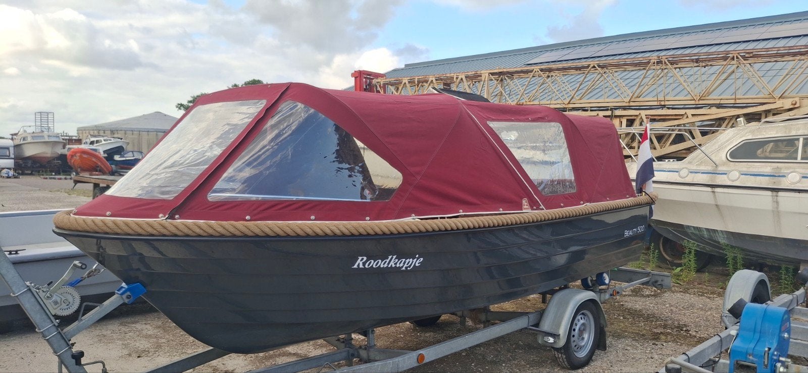 Beauty 500 sloep honda 20 pk 4 takt marlin trailer vaarklaar, Zo goed als nieuw, 20 pk, Ophalen, Overige merken