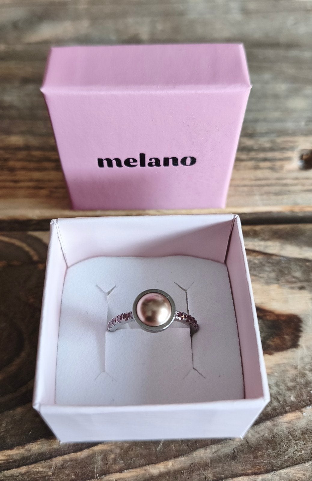 Melano vivid  ring met roze steen - Maat 58, Overige materialen, 19 tot 20, Nieuw, Ophalen of Verzenden
