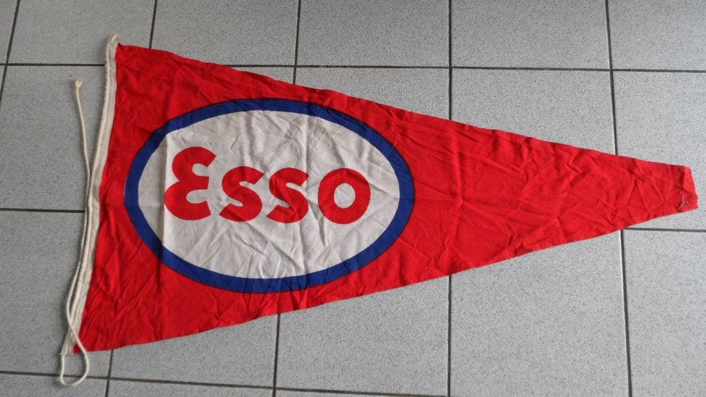 Esso motorolie vlag, oude katoen 60 x 120 cm., Verzamelen, Verzenden, Gebruikt, Gebruiksvoorwerp