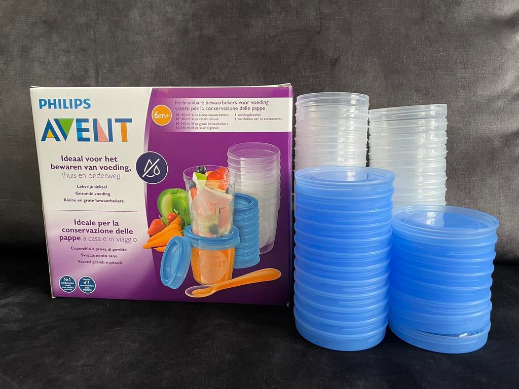 Philips Avent bewaarbekers voor voeding 10x180ml en 10x240ml, Ophalen, Zo goed als nieuw, Overige typen