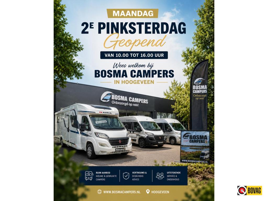 2e Pinksterdag Geopend van 10 tot 16 uur!!, Caravans en Kamperen, Campers, Bedrijf, Overige merken, Overige merken