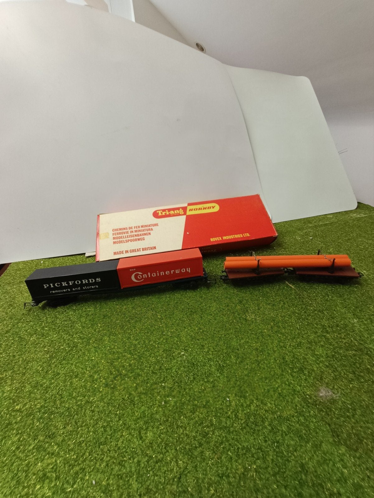 Triang Hornby HO type 364 containerwagens (2 stuks), Ophalen of Verzenden, Gebruikt, Wagon