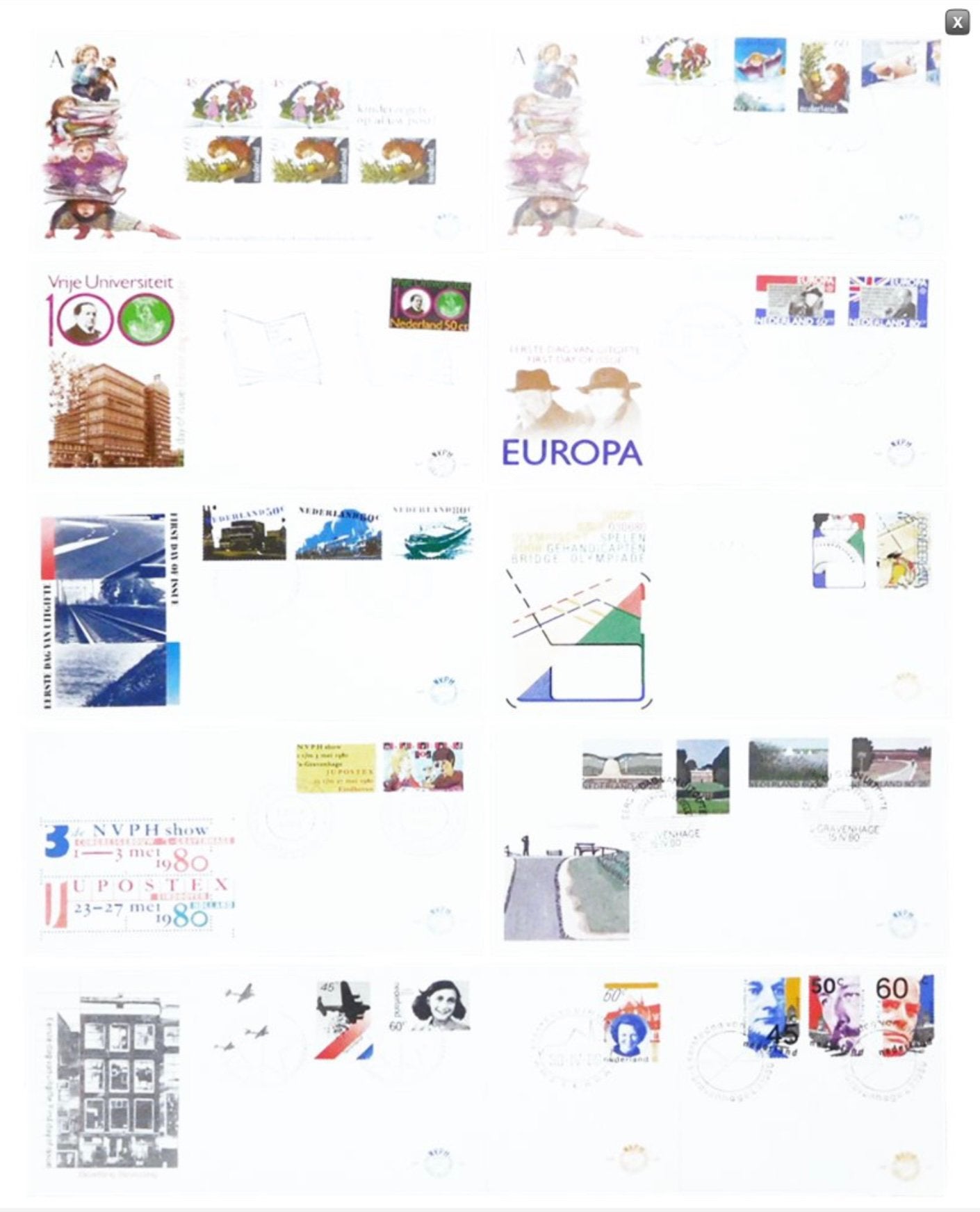 Te koop fdc 1980 compleet onbeschreven met open klep, Verzenden, Onbeschreven, Nederland