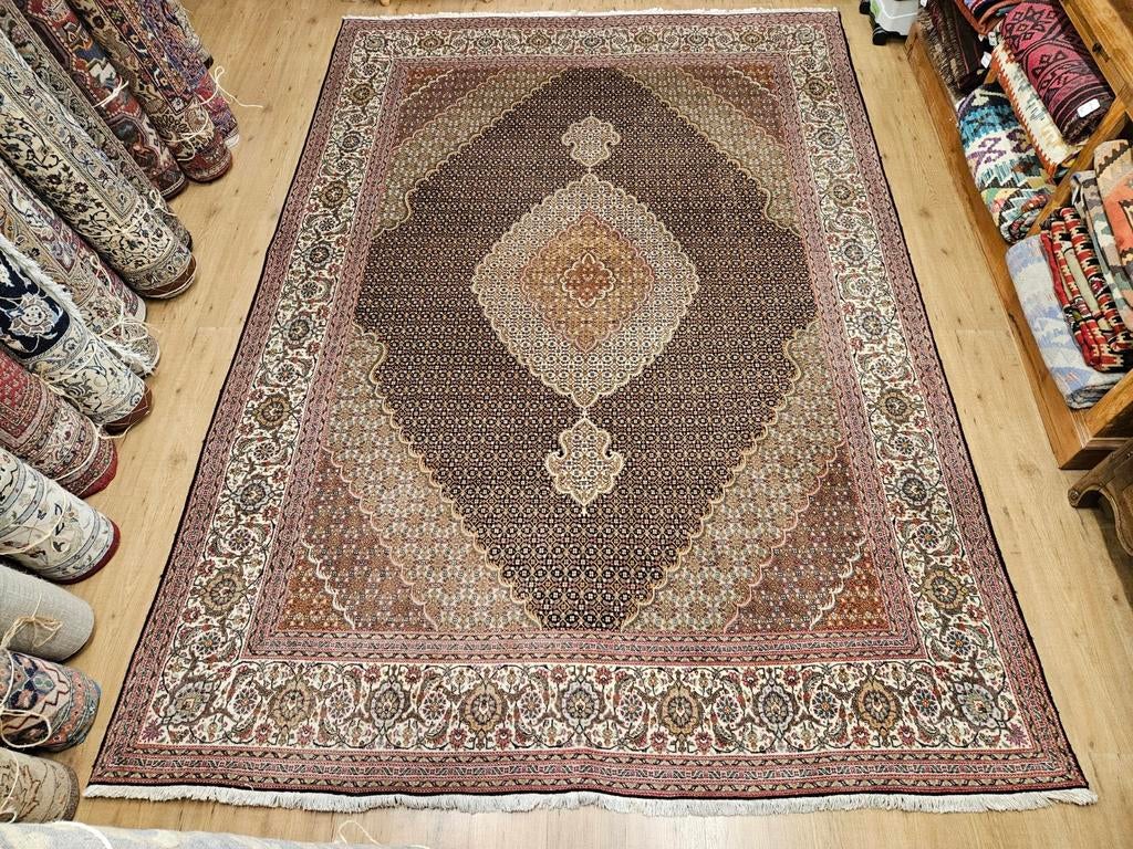 Vintage handgeknoopt perzisch tapijt tabriz 356x244, Info@SlatsAntiek.nl, Tweedehands, Perzisch, 200 cm of meer