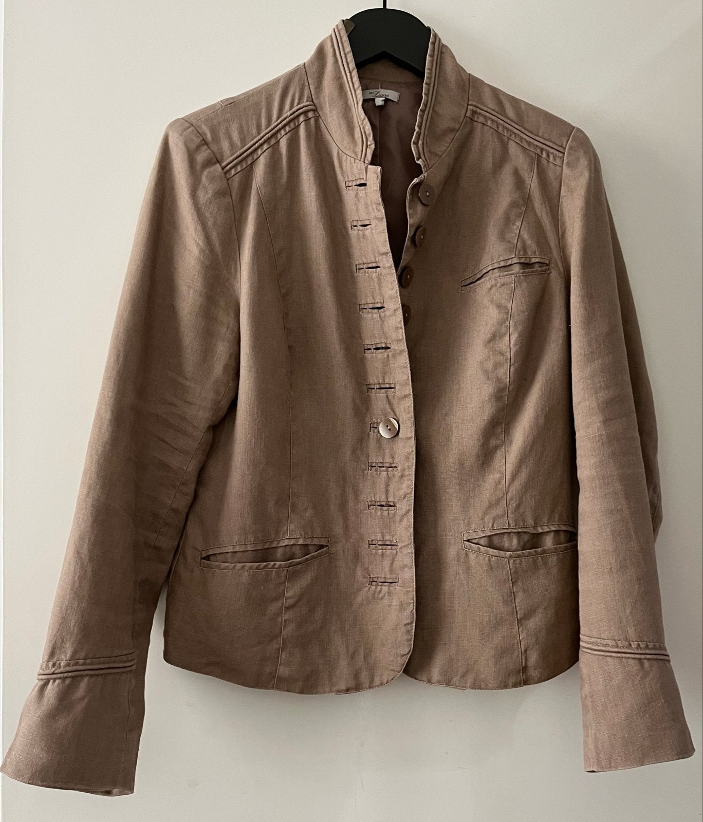 La Ligna Linnen Jasje - Beige - Maat M, Ophalen of Verzenden, Zo goed als nieuw, Maat 38/40 (M), Beige