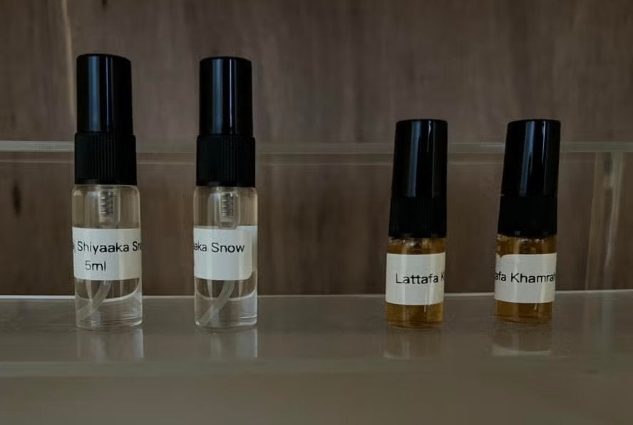 Khadlaj Shiyaaka Snow + Lattafa Khamrah • Sample Set 4 stuks, Verzenden, Nieuw