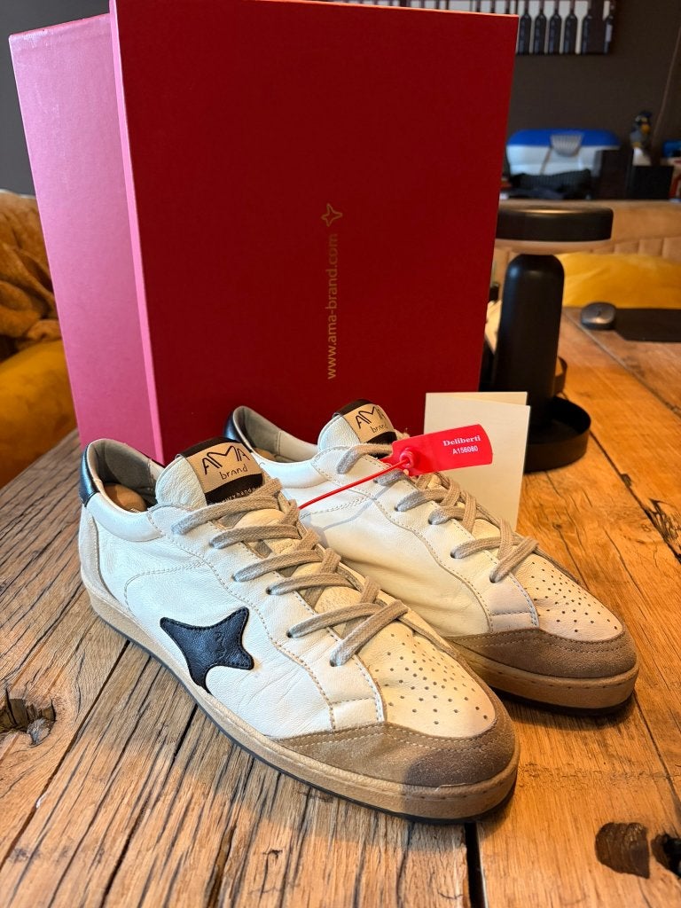 Ama-Brand Deluxe Men’s Leather Sneakers, Made in Italy, Kleding | Heren, Schoenen, Wit, Ama Brand, Ophalen of Verzenden, Sneakers of Gympen