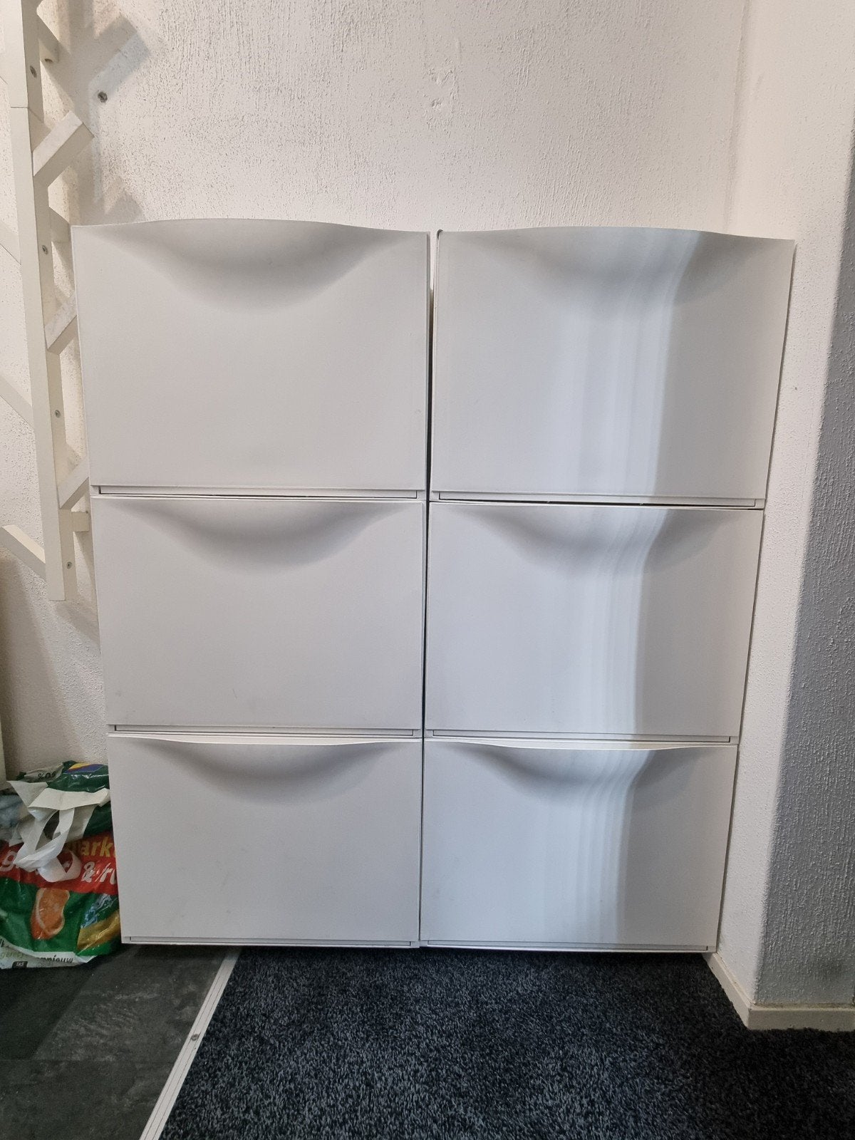 Witte schoenenkast met 6 vakken, Ophalen, Gebruikt, Modern