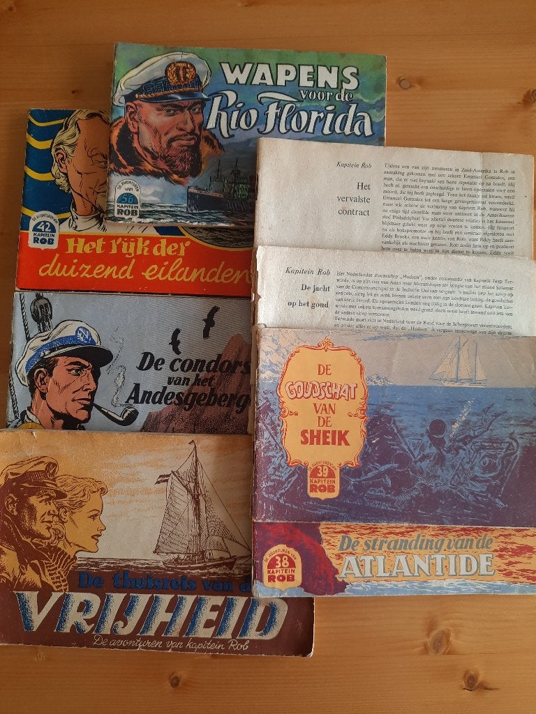 Acht originele stripboeken van Kapitein Rob, Meerdere stripboeken, Ophalen of Verzenden, Gelezen