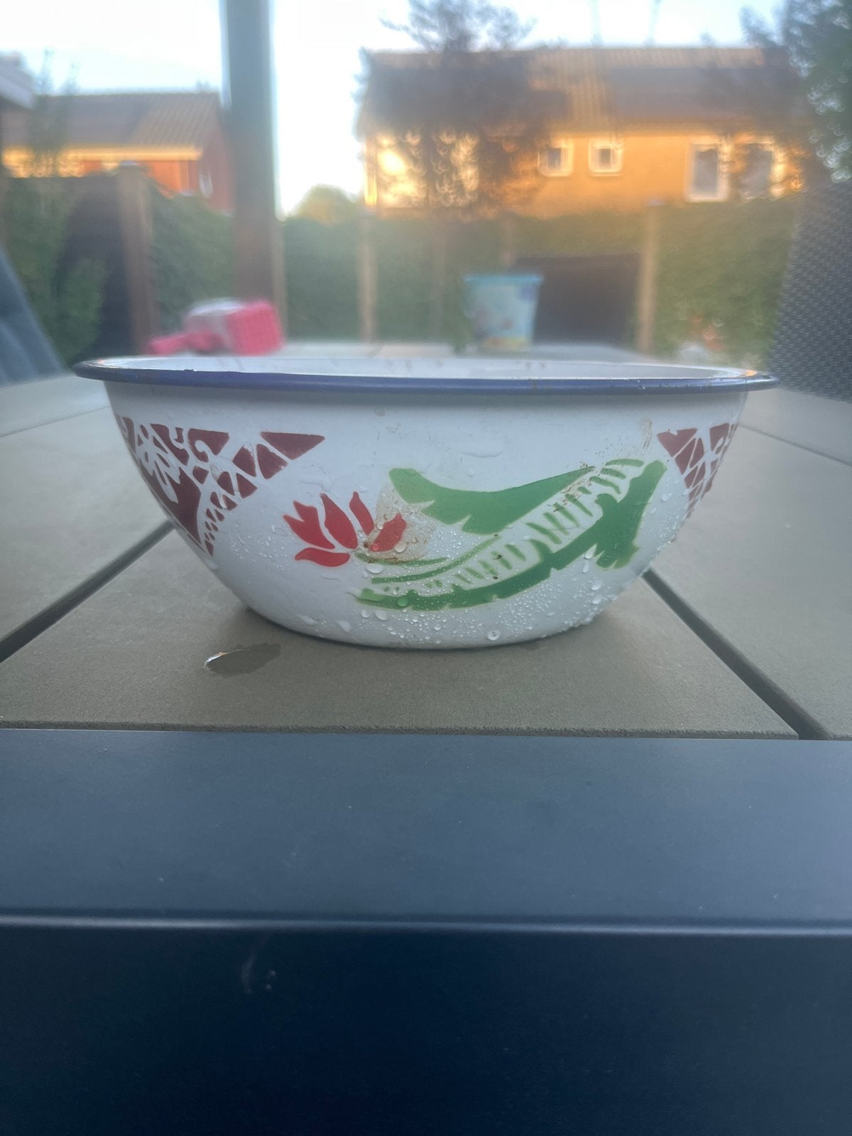 Vintage geëmailleerde kom - Bumper Harvest China, Antiek en Kunst, Antiek | Schalen, Ophalen of Verzenden