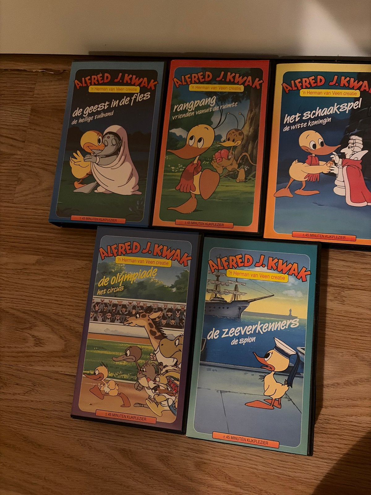 5 videobanden van Alfred J. Kwak (VHS), Gebruikt, Alle leeftijden, Kinderfilm, VHS