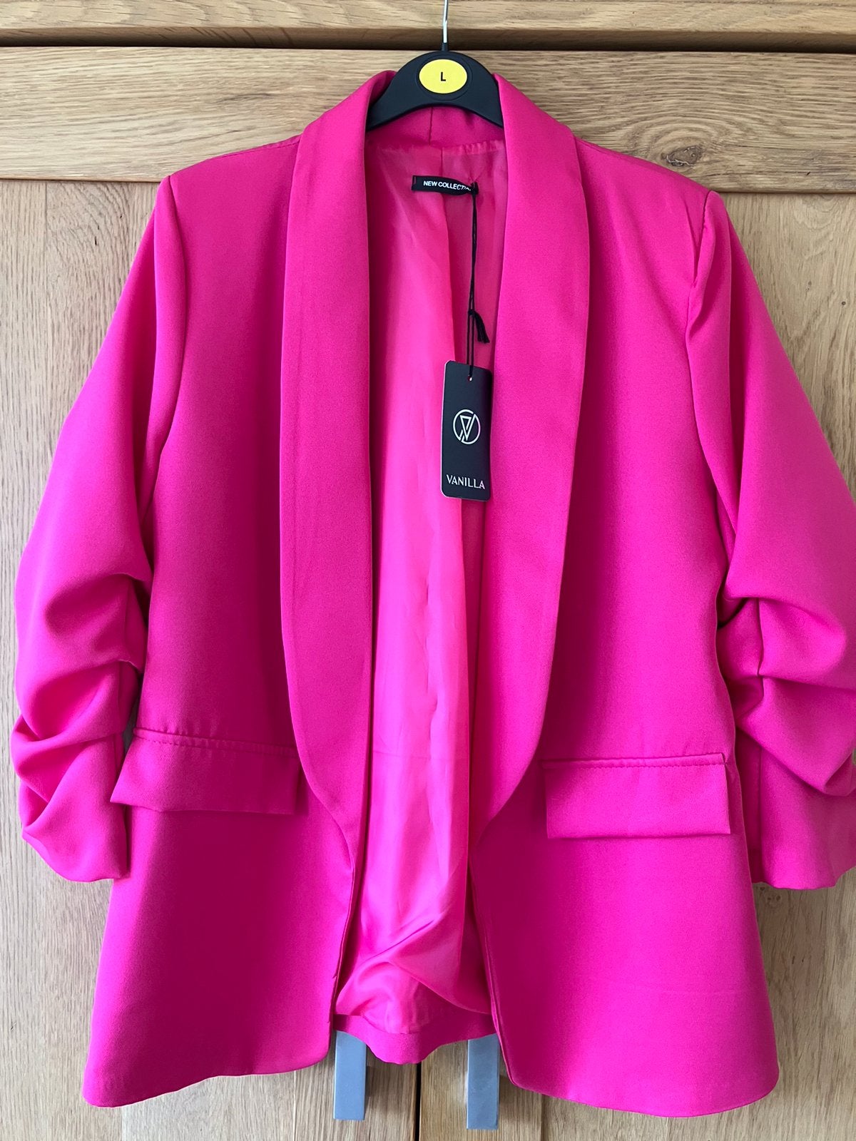 Nieuw/felroze Colbert jasje blazer/L/gerimpelde mouwen, Kleding | Dames, Maat 42/44 (L), Nieuw, Ophalen of Verzenden, Jasje