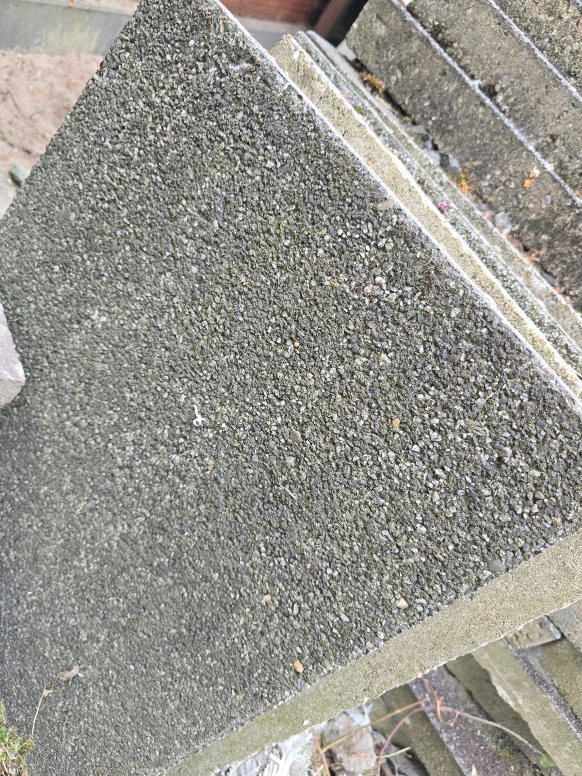 Gratis af te halen: 25m2 betonnen terrastegels wildverband, Ophalen, Gebruikt, 10 m² of meer, Beton