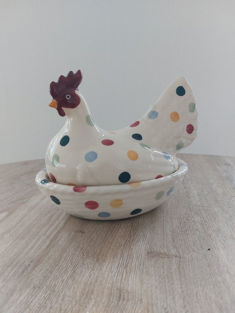 Emma Bridgewater Hen On Nest, polka dot, Ophalen of Verzenden, Zo goed als nieuw, Emma Bridgewater, Overige stijlen