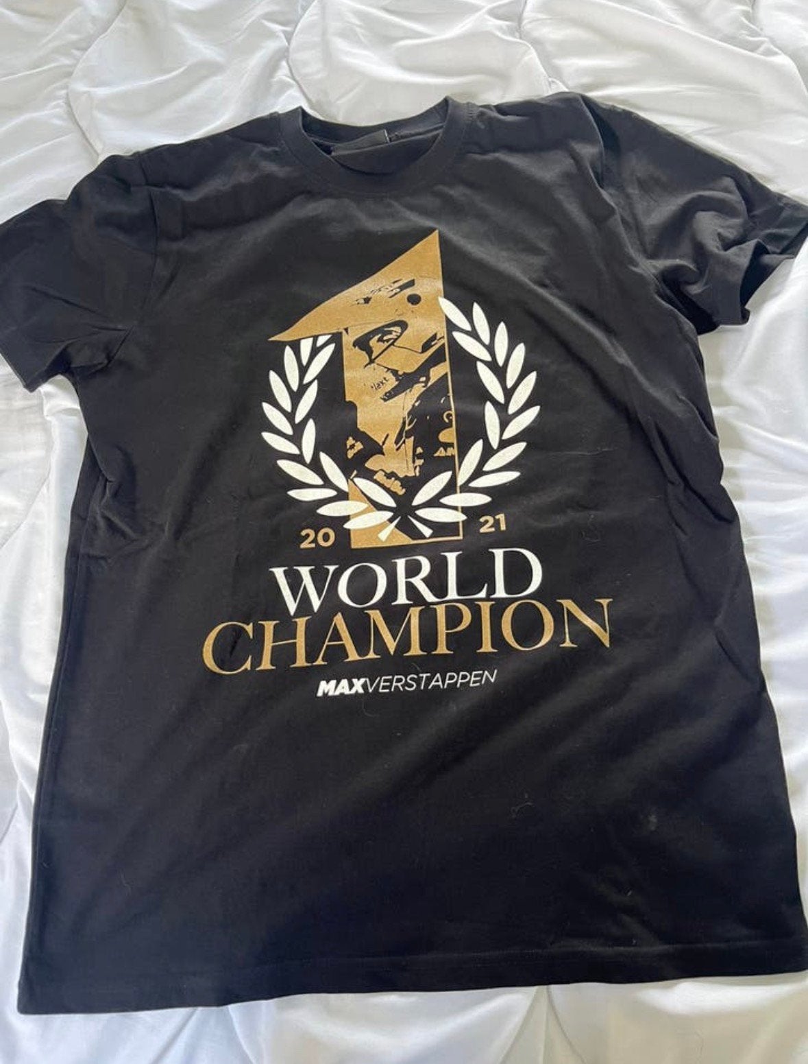 Max verstappen kampioen shirt, Kleding | Heren, T-shirts, Ophalen of Verzenden, Zo goed als nieuw, Blauw