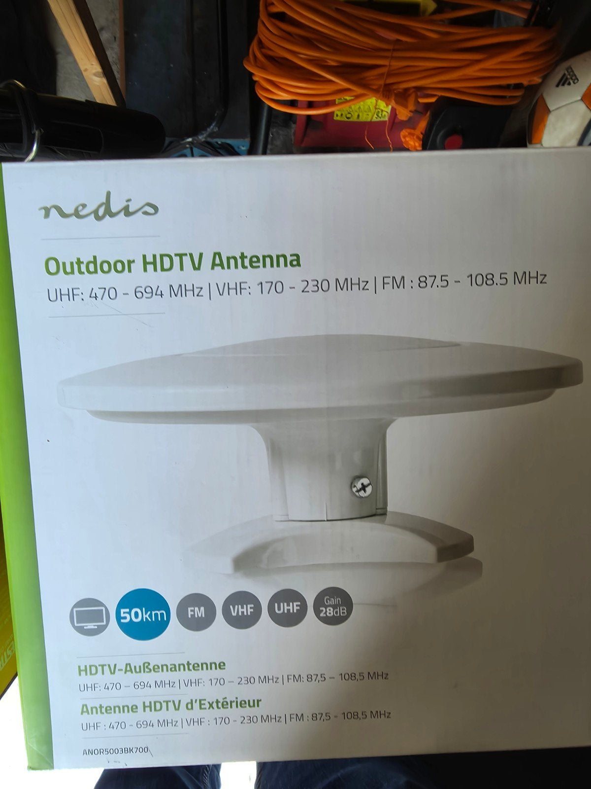 Nedis Outdoor HDTV Antenne - FM, VHF, UHF, 28dB versterking, Ophalen of Verzenden, Nieuw, Antenne