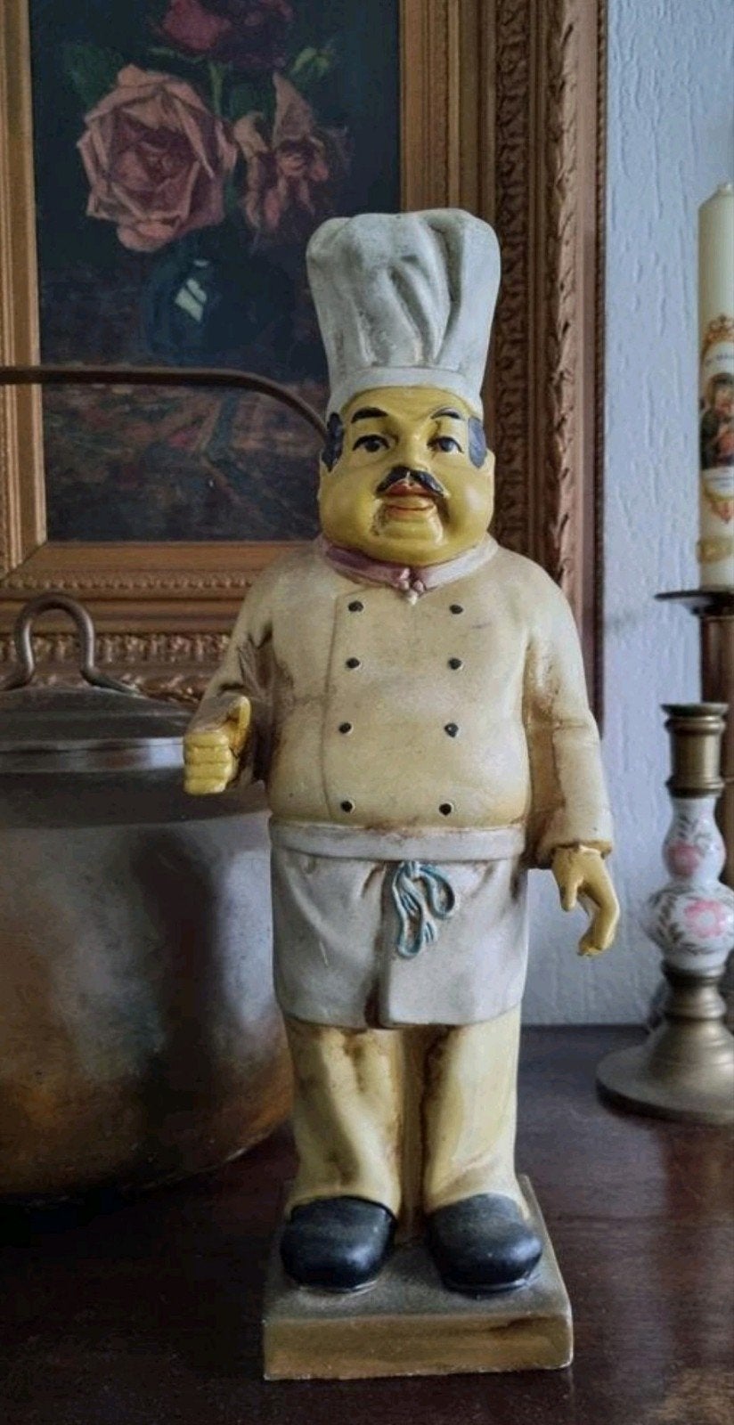 Keramiek beeld van een chef kok., Ophalen of Verzenden