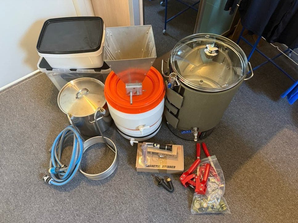 Complete Bierbrouwset met Easybrew 30 en accessoires, Ophalen, Gereedschap of Toebehoren, Metaal, Zo goed als nieuw