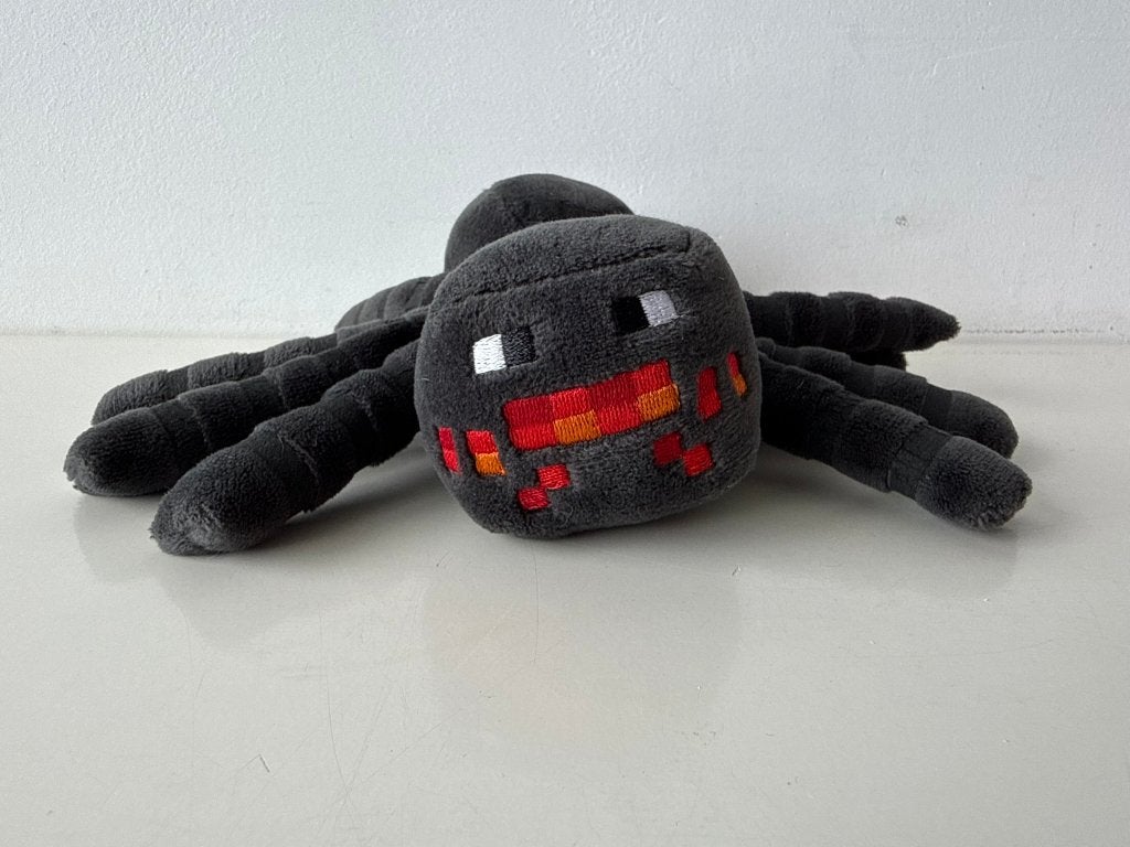 Knuffel spin Spider 18 cm / Minecraft / Mojang, Overige karakters, Overige typen, Grijs, Ophalen of Verzenden