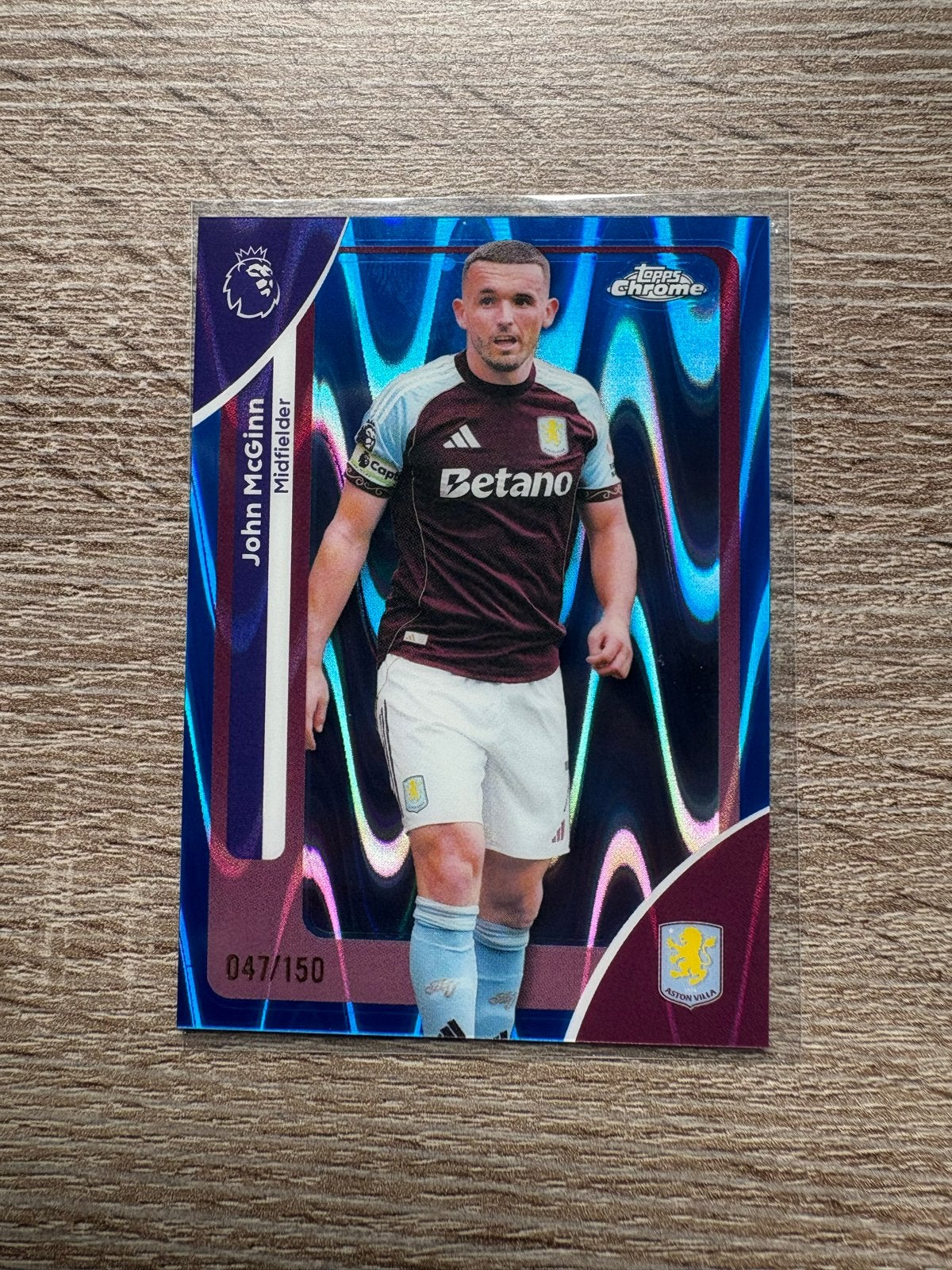 John McGinn Topps Chrome Aston Villa Spelerskaart 047/150, Ophalen of Verzenden, Zo goed als nieuw, Buitenlandse clubs, Spelerskaart