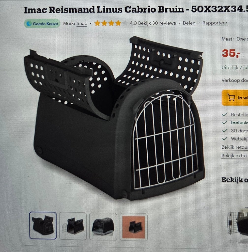 Kattenreismand, Ophalen, Zo goed als nieuw