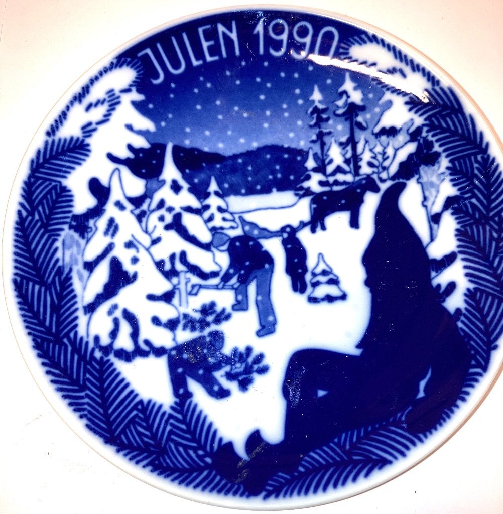 2 verzamel borden Kerstmis 1990 en 1979 Prijs is per Stuk, Ophalen