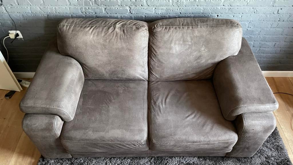 Set banken donkerbruin, Ophalen, Gebruikt, 150 tot 200 cm, Driepersoons