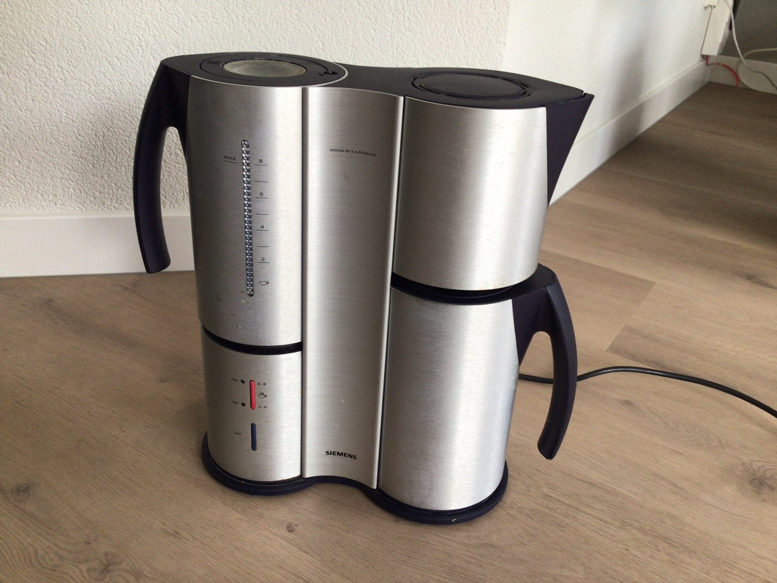 Siemens koffiezetapparaat met thermoskan - Porsche Design, Ophalen, Gebruikt, 10 kopjes of meer, Koffiemachine