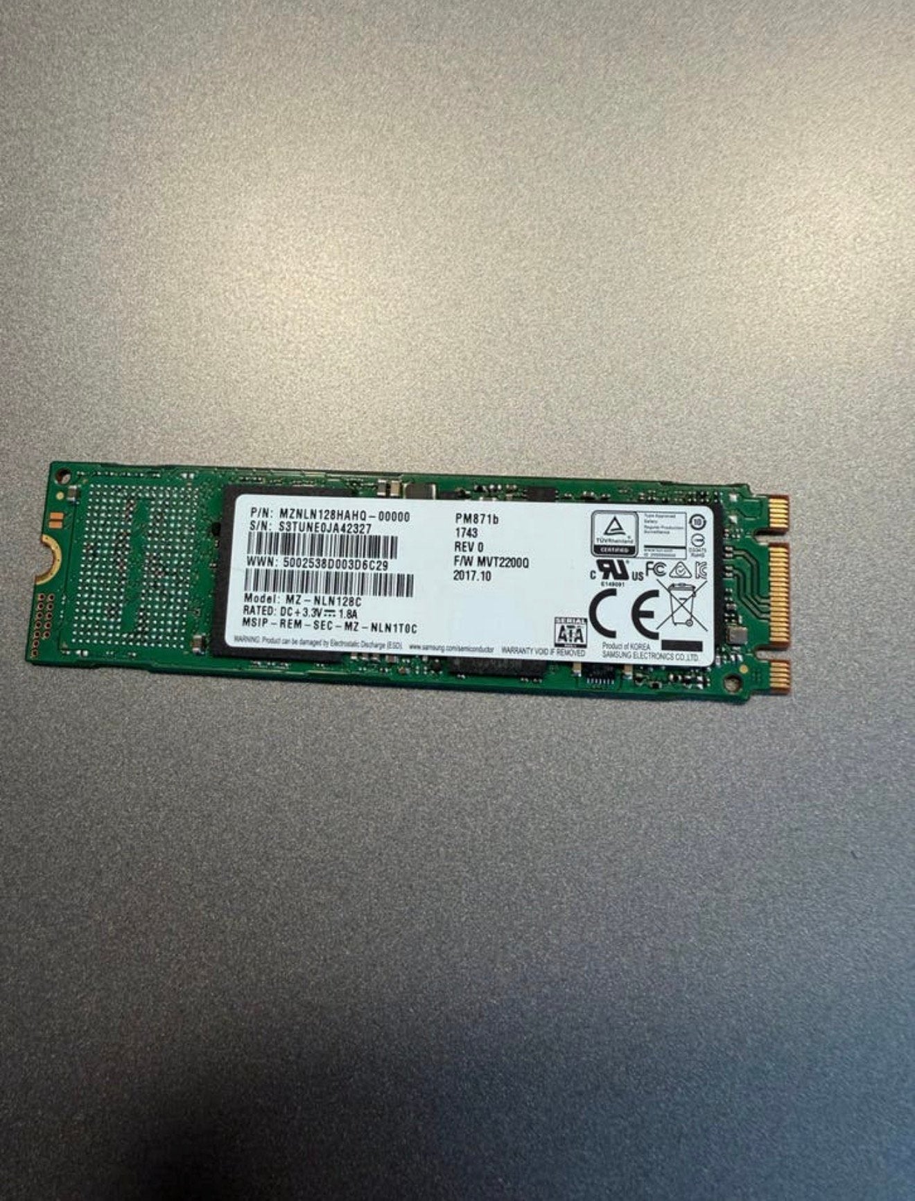Samsung PM871b 128GB M.2 SSD - Snel en Betrouwbaar, Computers en Software, Harde schijven, Samsung, Ophalen of Verzenden, Zo goed als nieuw